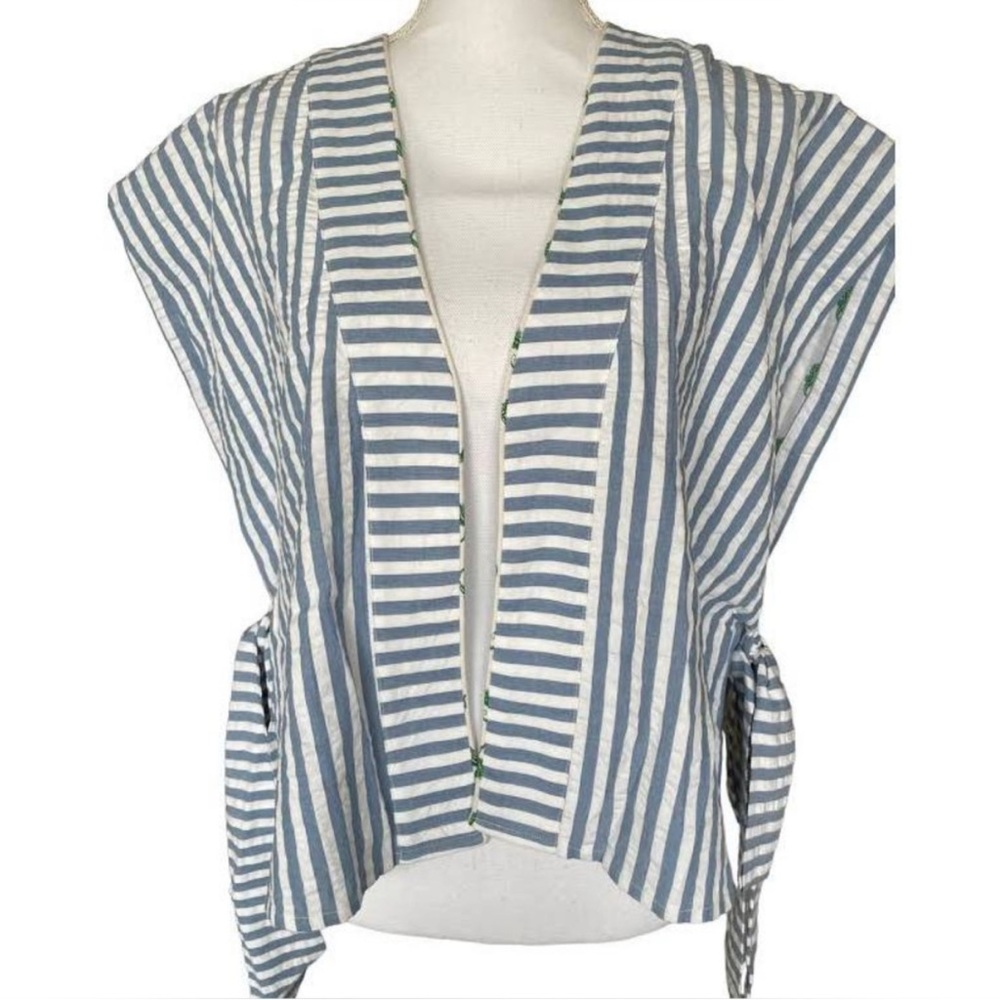 Maeve by Anthropologie seersucker vest NWT